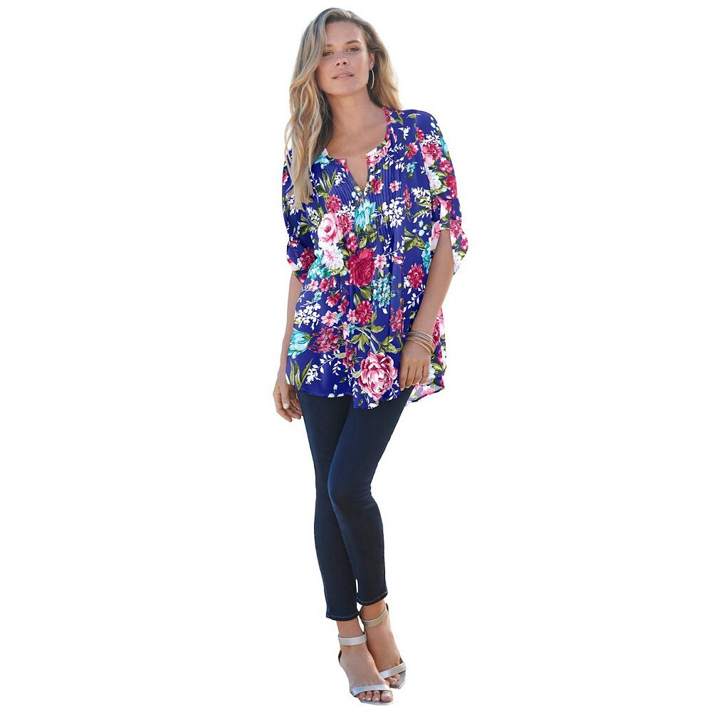 Женская большая рубашка больших размеров Tara со складками Roaman's, цвет Twilight Blue Rose
Женская большая рубашка больших размеров Tara со складками Roaman's, цвет Twilight Blue Rose