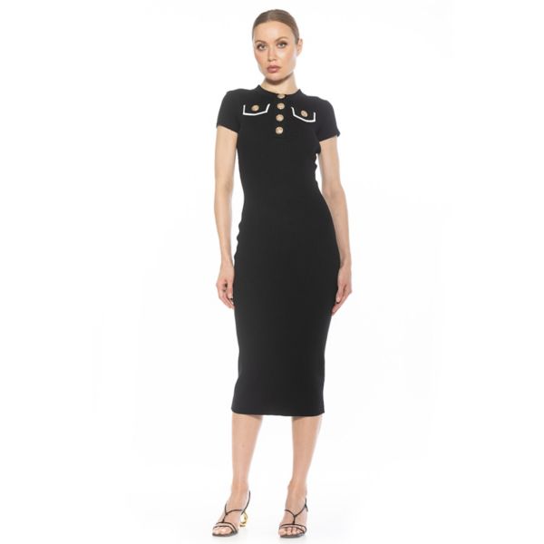 Женское платье миди с короткими рукавами из рубчатого трикотажа Rhys Alexia Admor, черный
Женское платье миди с короткими рукавами из рубчатого трикотажа Rhys Alexia Admor, черный