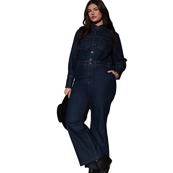 Женский джинсовый комбинезон plus size с элементами вестерн Eloquii
Женский джинсовый комбинезон plus size с элементами вестерн Eloquii