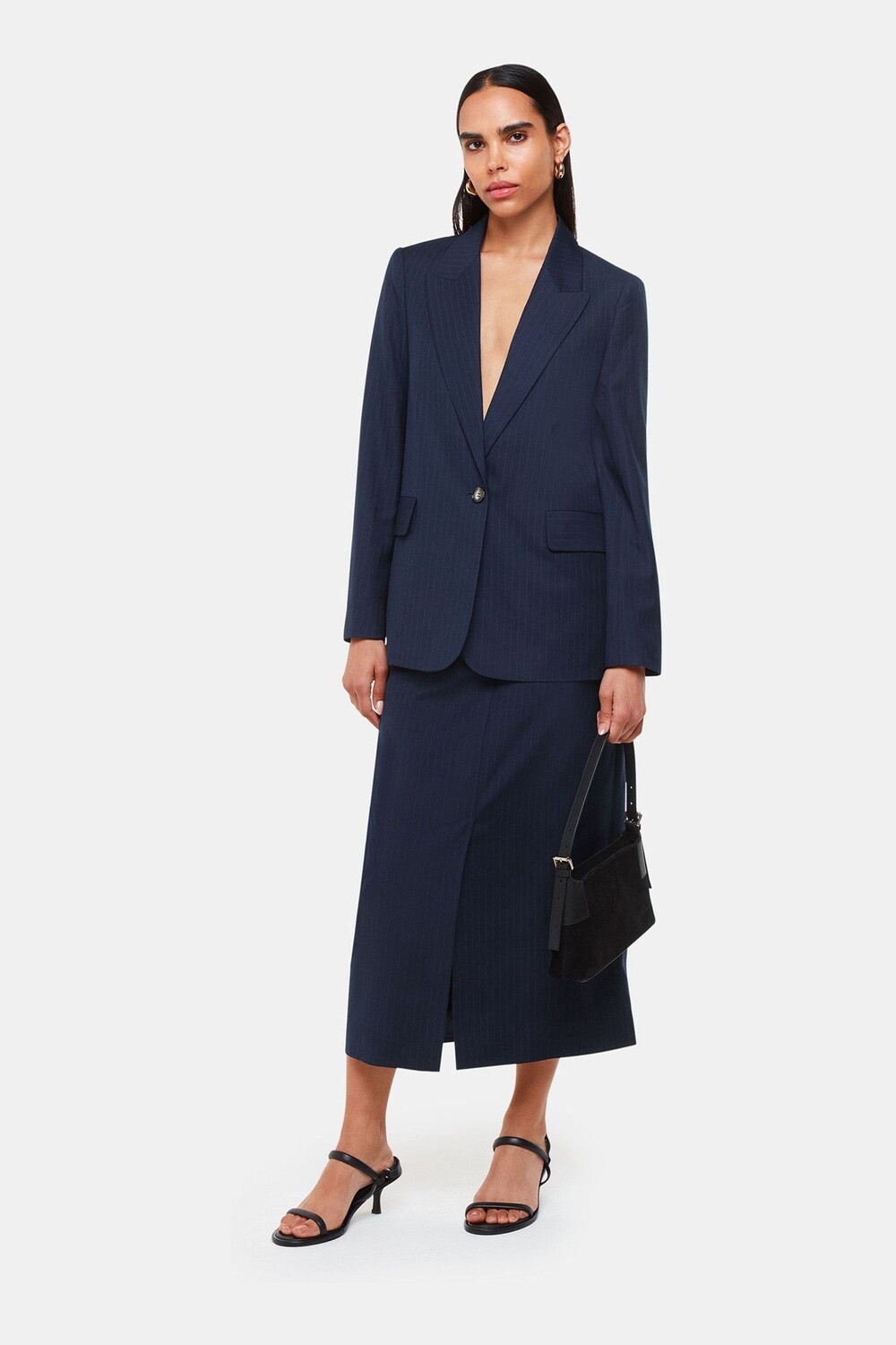 Юбка миди в тонкую полоску, приталенная Whistles, синий
Юбка миди в тонкую полоску, приталенная Whistles, синий