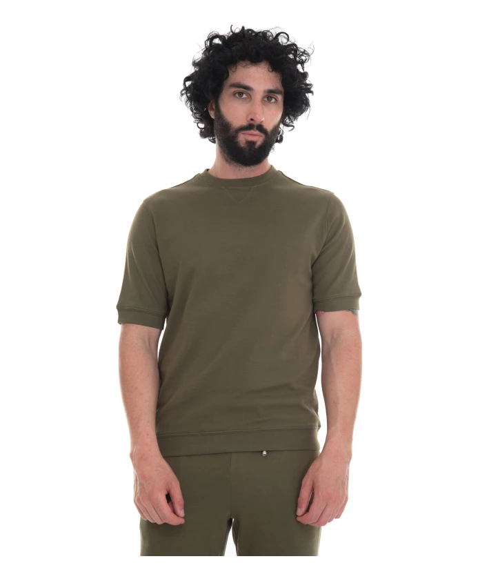 Толстовка с короткими рукавами и круглым вырезом из трикотажной ткани. Hindustrie, зеленый
Толстовка с короткими рукавами и круглым вырезом из трикотажной ткани. Hindustrie, зеленый