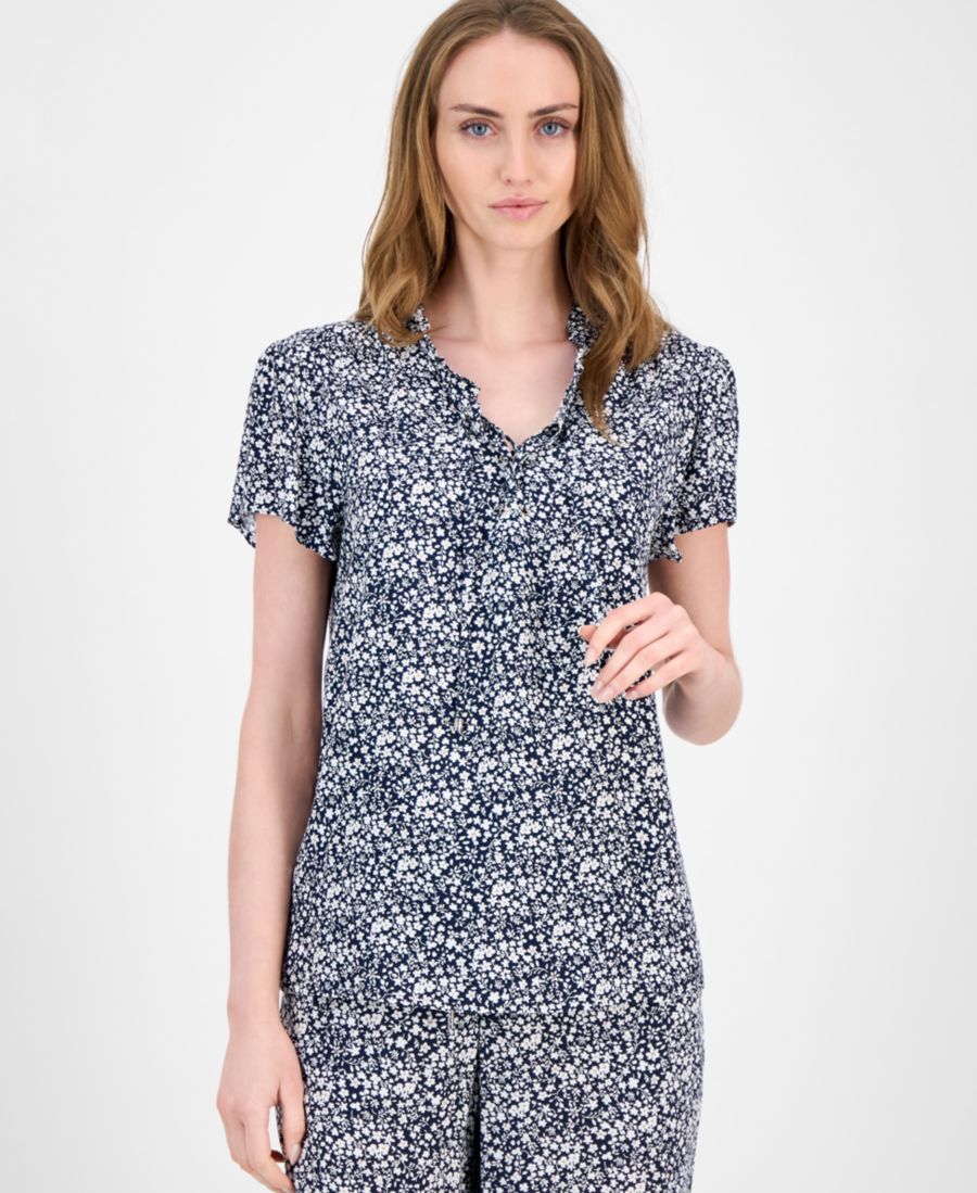 Женская блузка с цветочным принтом, шнуровкой и короткими рукавами Tommy Hilfiger, Sky Captain Multi
Женская блузка с цветочным принтом, шнуровкой и короткими рукавами Tommy Hilfiger, Sky Captain Multi