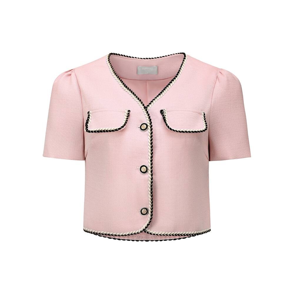 Женский твидовый пиджак контрастного цвета на пуговицах с коротким рукавом для работы в офисе Hombety, розовый
Женский твидовый пиджак контрастного цвета на пуговицах с коротким рукавом для работы в офисе Hombety, розовый