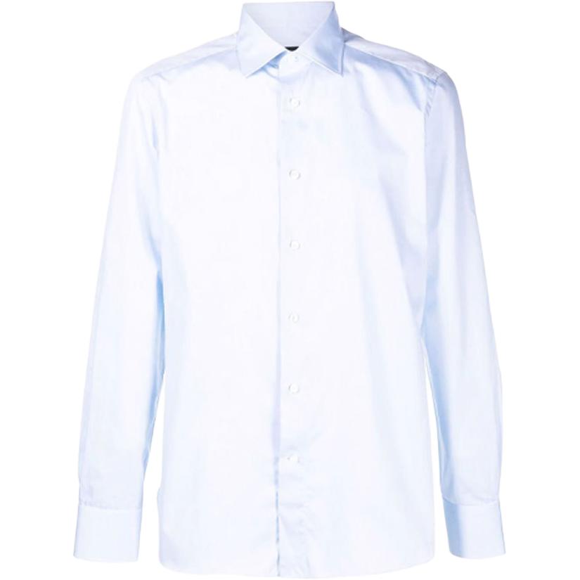 Рубашка с отложным воротником и длинными рукавами Ermenegildo Zegna, синяя
Рубашка с отложным воротником и длинными рукавами Ermenegildo Zegna, синяя