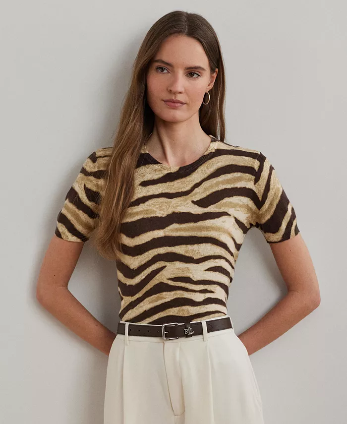 Женский льняно-хлопковый свитер с короткими рукавами и принтом Lauren Ralph Lauren, мультиколор
Женский льняно-хлопковый свитер с короткими рукавами и принтом Lauren Ralph Lauren, мультиколор