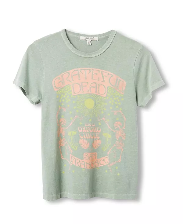 Женская оригинальная футболка Grateful Dead с изображением скелета и солнцестояния. Junk Food Clothing, зеленый
Женская оригинальная футболка Grateful Dead с изображением скелета и солнцестояния. Junk Food Clothing, зеленый