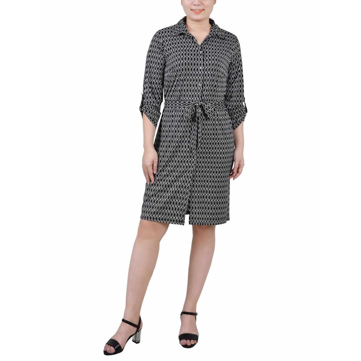 Платье-рубашка Petites Womens с принтом выше колена NY Collection, цвет black/white justin
Платье-рубашка Petites Womens с принтом выше колена NY Collection, цвет black/white justin