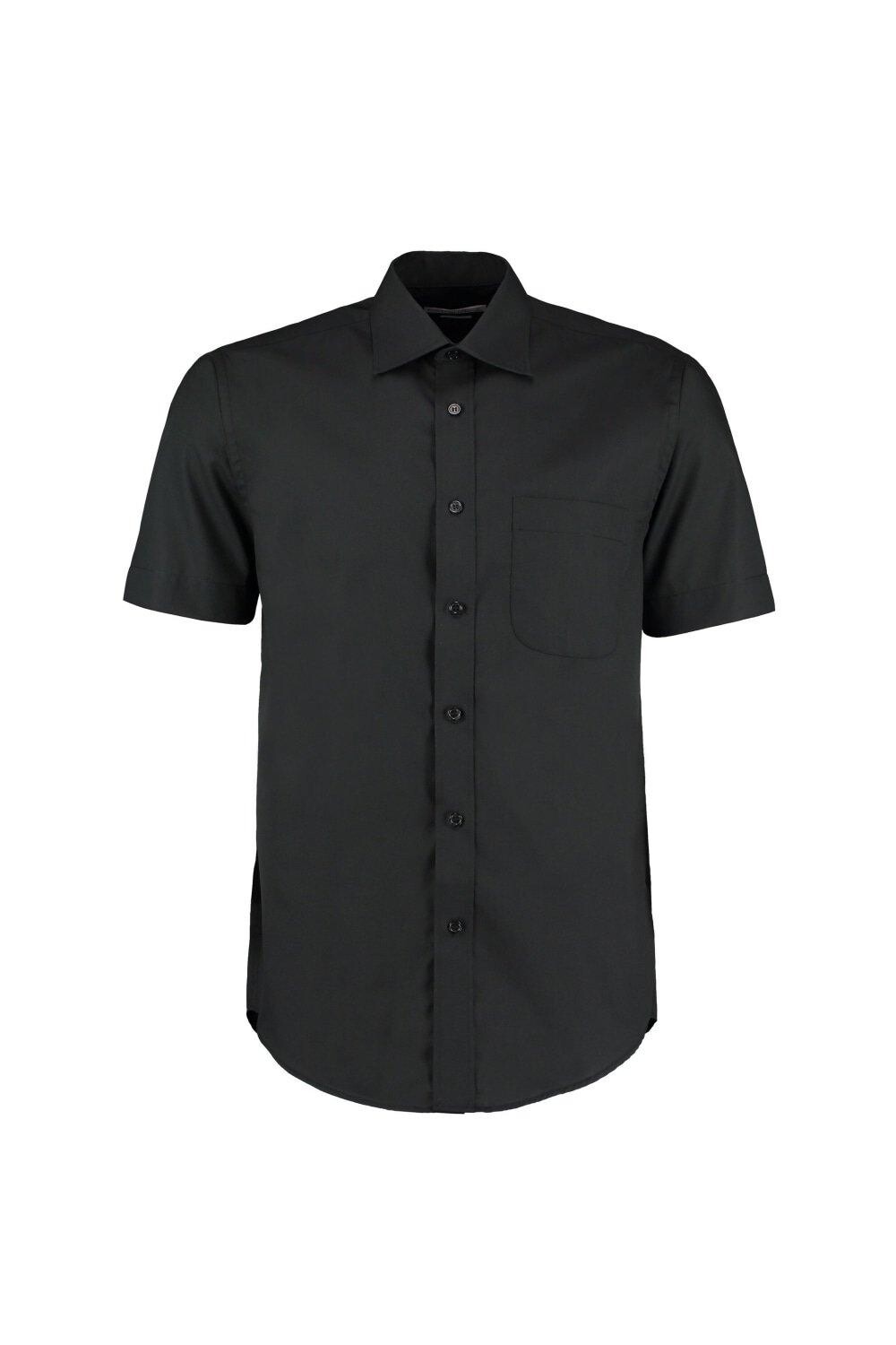 Деловая классическая рубашка с короткими рукавами Kustom Kit, черный 
Деловая классическая рубашка с короткими рукавами Kustom Kit, черный