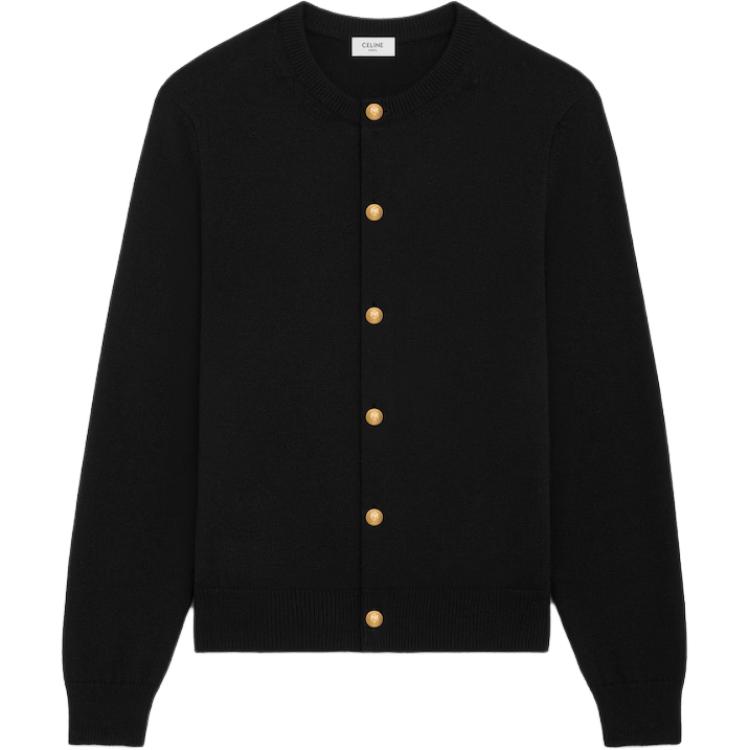 Вязаный кардиган на пуговицах Celine, черный
Вязаный кардиган на пуговицах Celine, черный