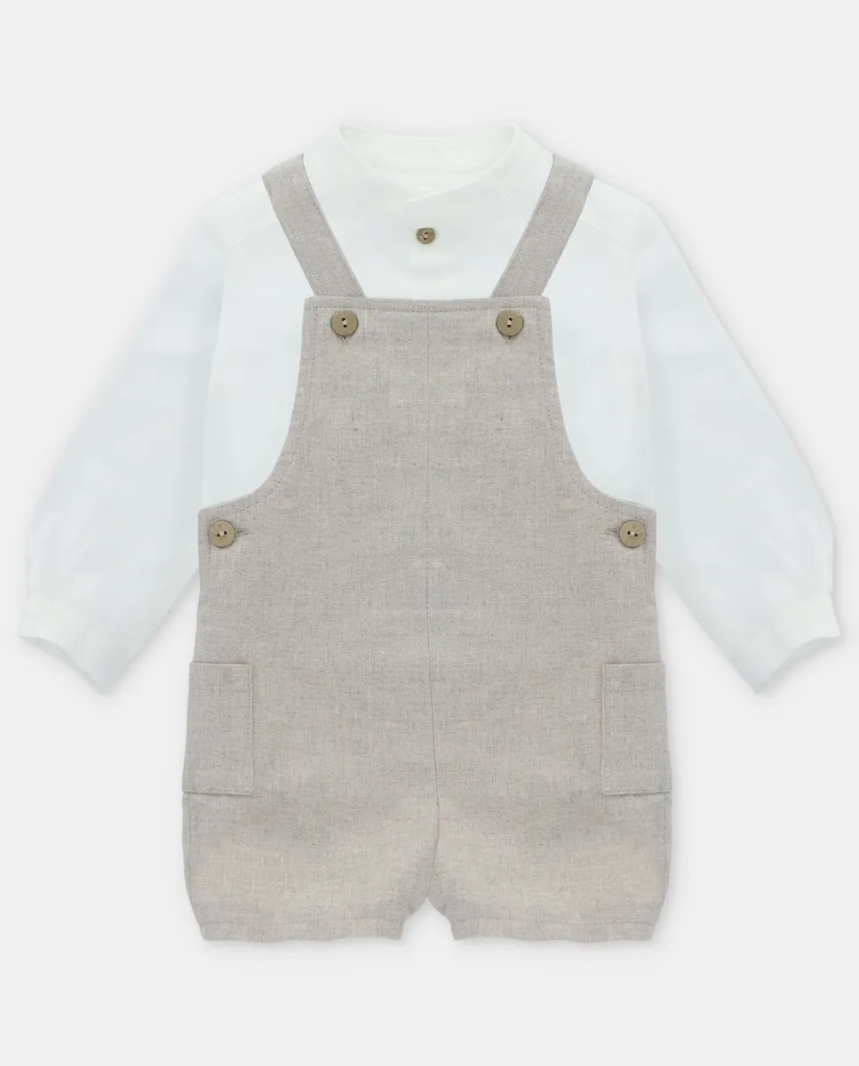 Комплект для малыша футболка цвета сырого хлопка и комбинезон на бретелях из хлопка цвета камня Martín Aranda
Комплект для малыша футболка цвета сырого хлопка и комбинезон на бретелях из хлопка цвета камня Martín Aranda