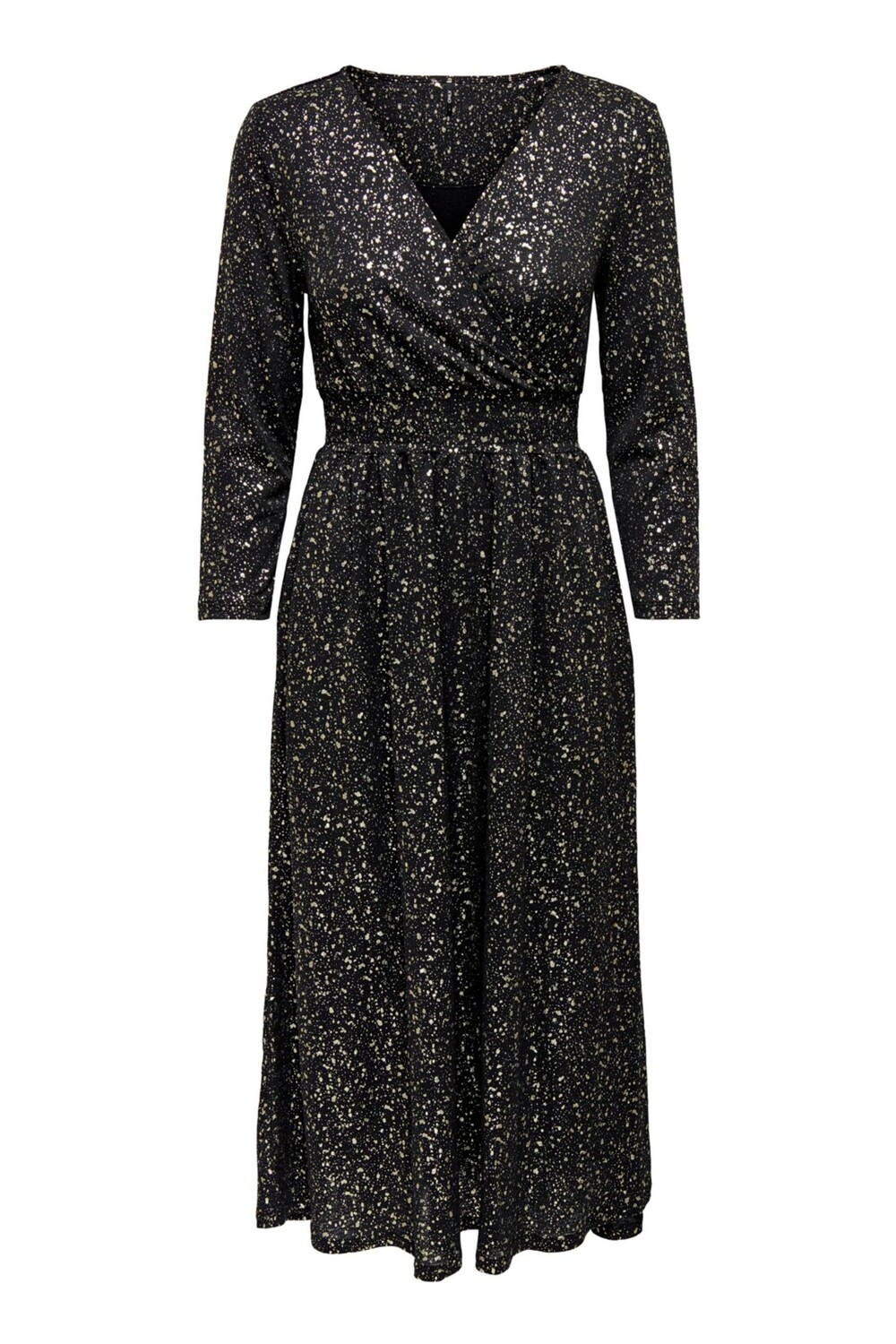 Платье миди с запахом и металлическим узором Only, черный
Платье миди с запахом и металлическим узором Only, черный