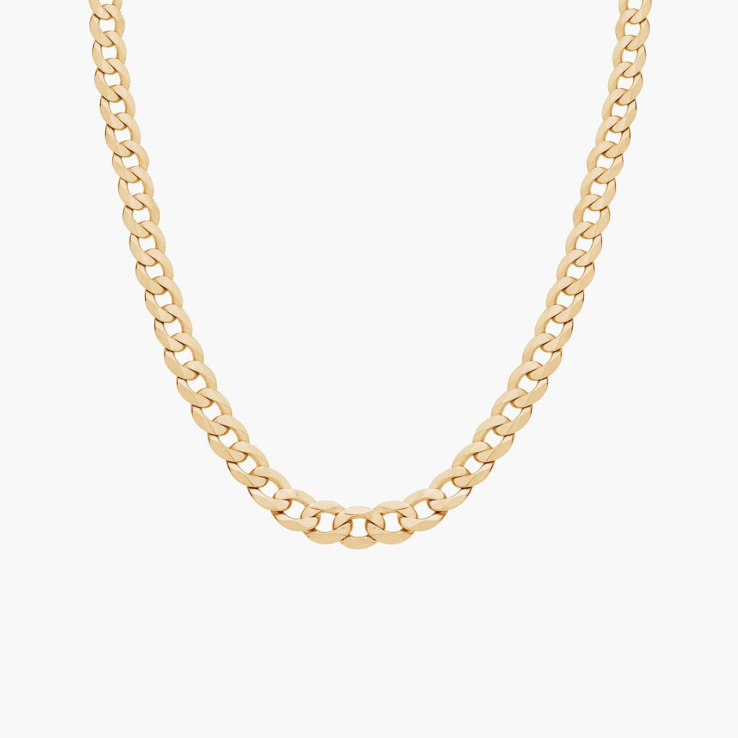 18-дюймовая плоская скошенная панцирная цепь из 14-каратного желтого золота (4,75 мм) Blue Nile