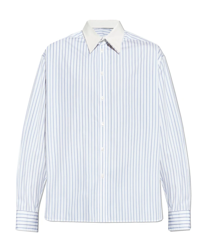 Свободная полосатая рубашка из хлопкового поплина Lanvin, белый
Свободная полосатая рубашка из хлопкового поплина Lanvin, белый