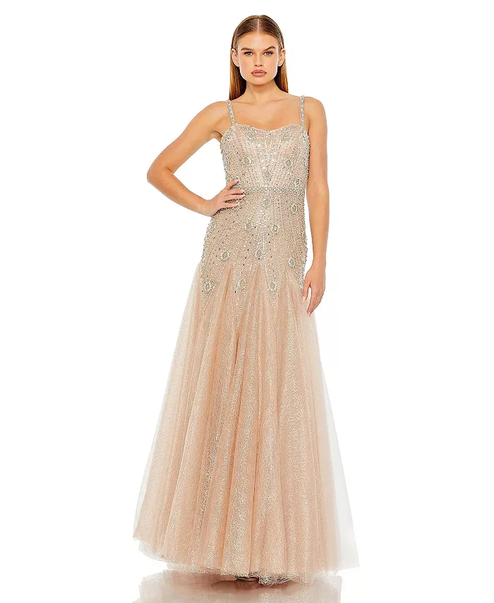 Женское платье-бюстье с тонкими бретельками и декором Mac Duggal, коричневый/бежевый
Женское платье-бюстье с тонкими бретельками и декором Mac Duggal, коричневый/бежевый