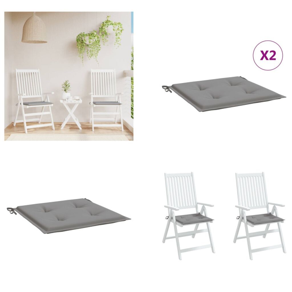 VidaXL Подушки для садового стула 2 шт. Серый 40x40x3 см Ткань Оксфорд - Подушки на стул - Подушки на стул - Подушки - Уличные подушки
VidaXL Подушки для садового стула 2 шт. Серый 40x40x3 см Ткань Оксфорд - Подушки на стул - Подушки на стул - Подушки - Уличные подушки