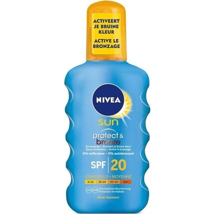 Nivea Protect & Bronze Солнцезащитный спрей SPF 20 200мл
Nivea Protect & Bronze Солнцезащитный спрей SPF 20 200мл