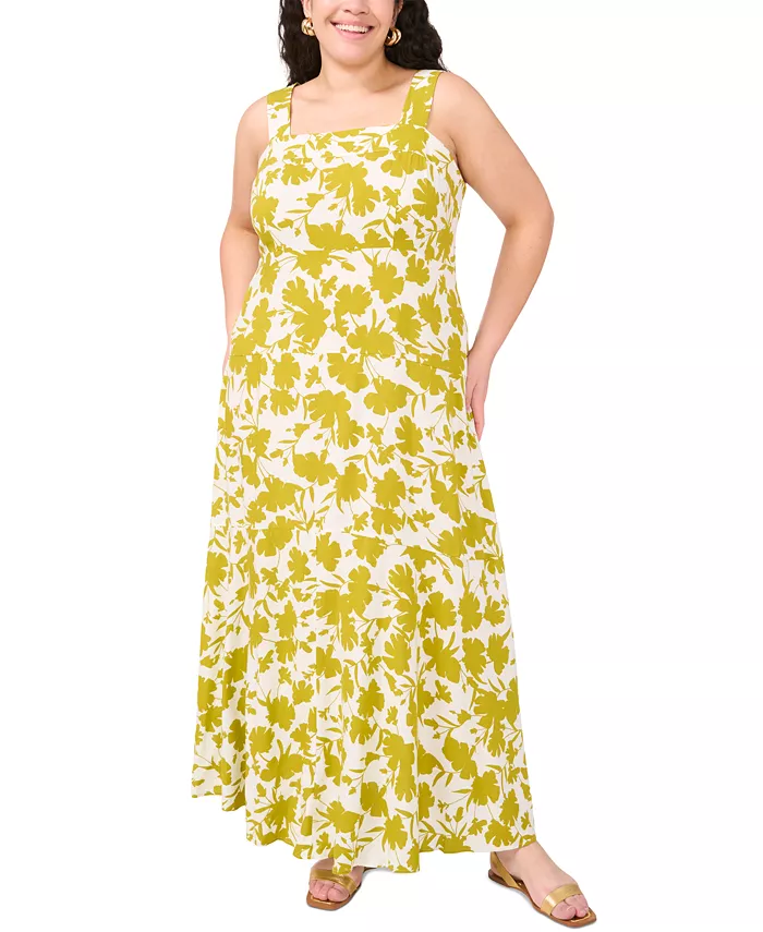 Платье макси без рукавов с квадратным вырезом и сборкой на спине, принтованное, plus size Vince Camuto, зеленый
Платье макси без рукавов с квадратным вырезом и сборкой на спине, принтованное, plus size Vince Camuto, зеленый