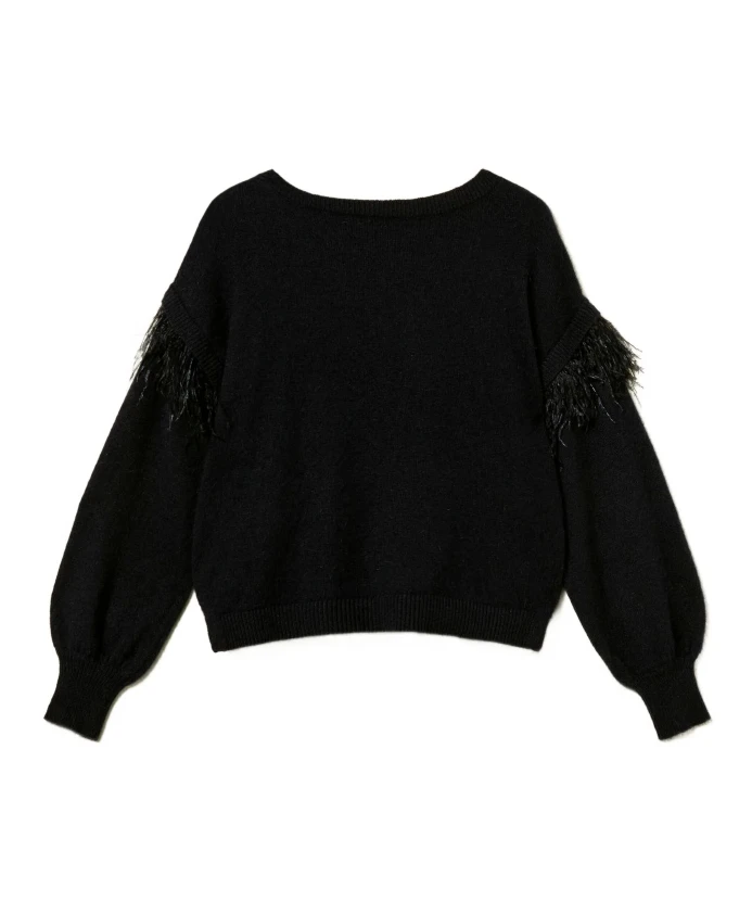 Свитер из смеси ангоры с перьями Twinset, синий
Свитер из смеси ангоры с перьями Twinset, синий