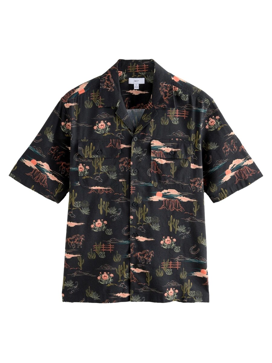 Рубашка обычного кроя на пуговицах Next, черный
Рубашка обычного кроя на пуговицах Next, черный