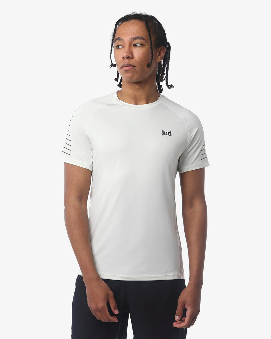 JAKED Мужская белая синтетическая футболка для фитнеса
JAKED Мужская белая синтетическая футболка для фитнеса