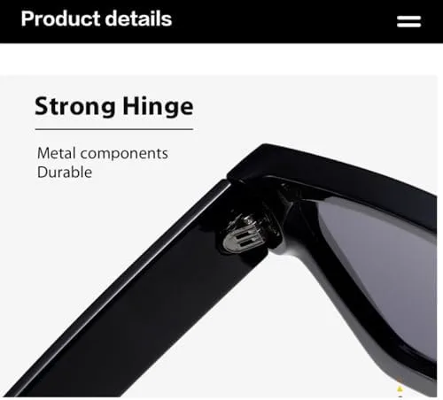 Солнцезащитные очки в стиле ретро квадратной формы с толстой оправой и усиленными металлическими шарнирами, защита от ультрафиолета UV400 MTZJH, Silver Frame Silver
Солнцезащитные очки в стиле ретро квадратной формы с толстой оправой и усиленными металлическими шарнирами, защита от ультрафиолета UV400 MTZJH, Silver Frame Silver