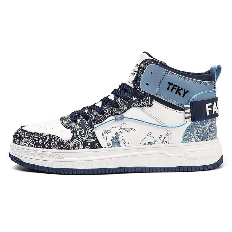 TFKY Высокие скейтерские кроссовки мужские бело-синие, цвет White Blue
TFKY Высокие скейтерские кроссовки мужские бело-синие, цвет White Blue