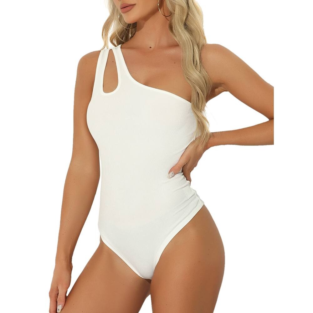 Рубашка-купальник для женщин, одно плечо, трикотажное облегающее боди в рубчик, топы на бретелях ALLEGRA K, белый
Рубашка-купальник для женщин, одно плечо, трикотажное облегающее боди в рубчик, топы на бретелях ALLEGRA K, белый