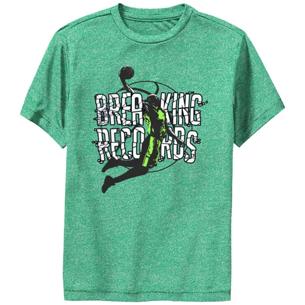 Футболка с графическим принтом для мальчиков, бьющих рекорды баскетбола Licensed Character, цвет kelly heather 
Футболка с графическим принтом для мальчиков, бьющих рекорды баскетбола Licensed Character, цвет kelly heather