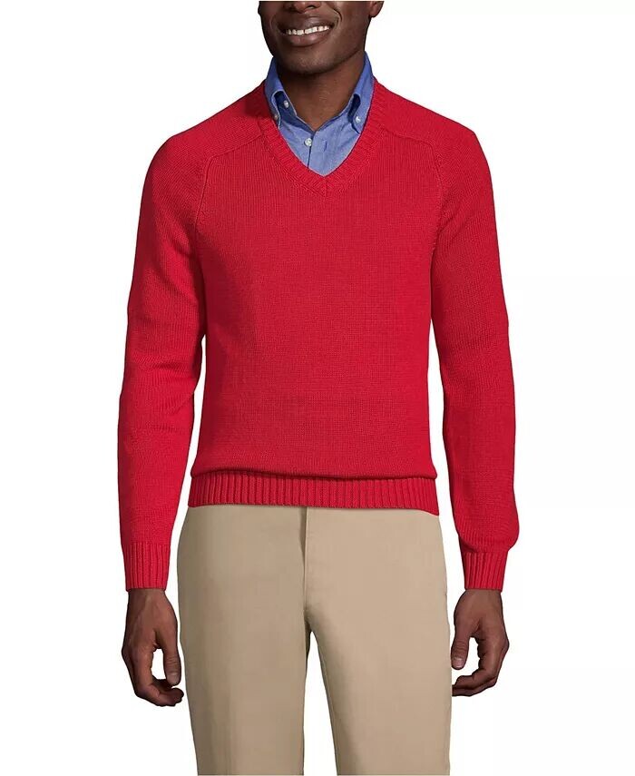 Школьная форма мужской хлопковый модальный свитер с V-образным вырезом Lands' End, красный
Школьная форма мужской хлопковый модальный свитер с V-образным вырезом Lands' End, красный