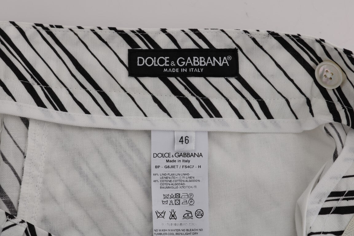 Dolce & Gabbana Элегантные мужские шорты из хлопка и льна в полоску, цвет Black/White
Dolce & Gabbana Элегантные мужские шорты из хлопка и льна в полоску, цвет Black/White
