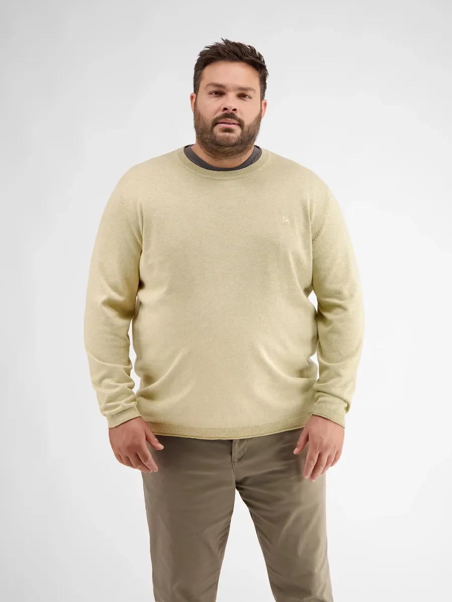 Вязаный свитер LERROS "Свитер плоской вязки с круглым вырезом LERROS", бежевый 
Вязаный свитер LERROS "Свитер плоской вязки с круглым вырезом LERROS", бежевый