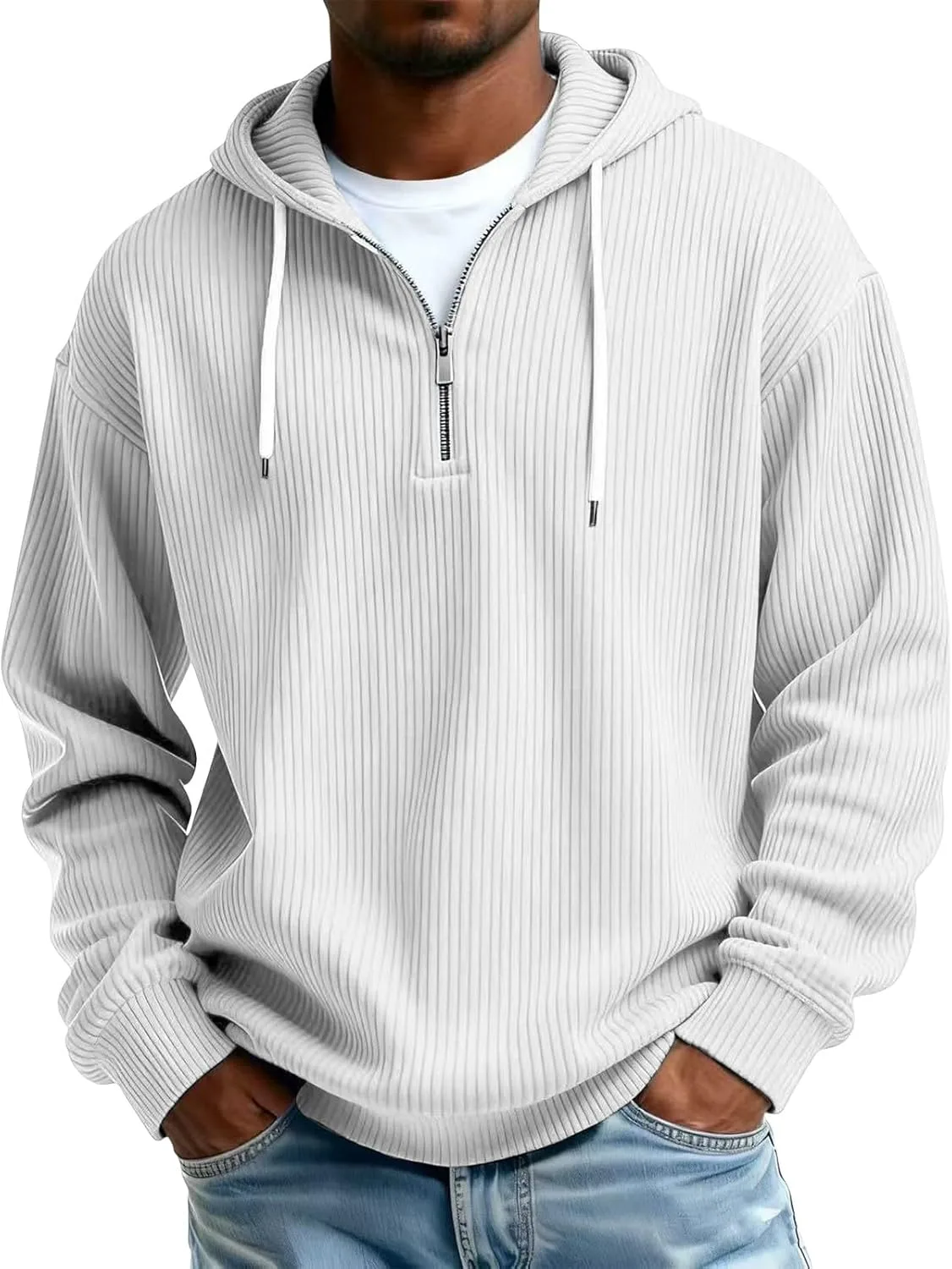 Мужская худи на четверть молнии с вязаной текстурой и длинными рукавами
Мужская худи на четверть молнии с вязаной текстурой и длинными рукавами