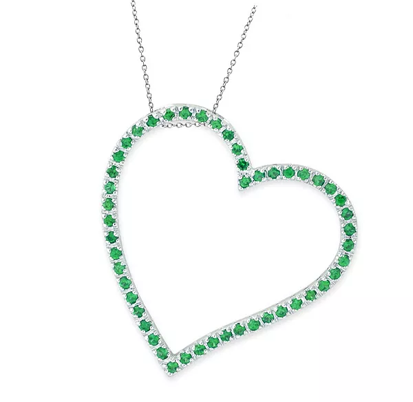 Тонкое ожерелье из стерлингового серебра с круглыми кубическими цирконами в форме открытого сердца Genevive, green
Тонкое ожерелье из стерлингового серебра с круглыми кубическими цирконами в форме открытого сердца Genevive, green