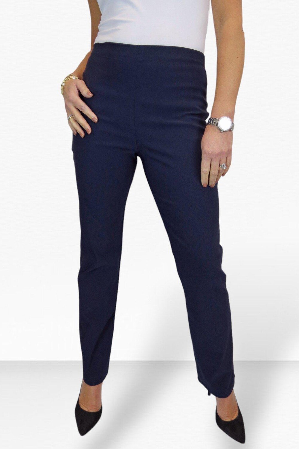 Прямые брюки с эластичной талией Paulo Due, синий
Прямые брюки с эластичной талией Paulo Due, синий