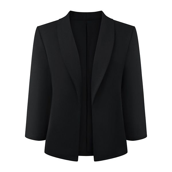 Женский кардиган-блейзер с 3/4 рукавом, шаль-воротником и открытой застежкой Inspire Chic, Black
Женский кардиган-блейзер с 3/4 рукавом, шаль-воротником и открытой застежкой Inspire Chic, Black