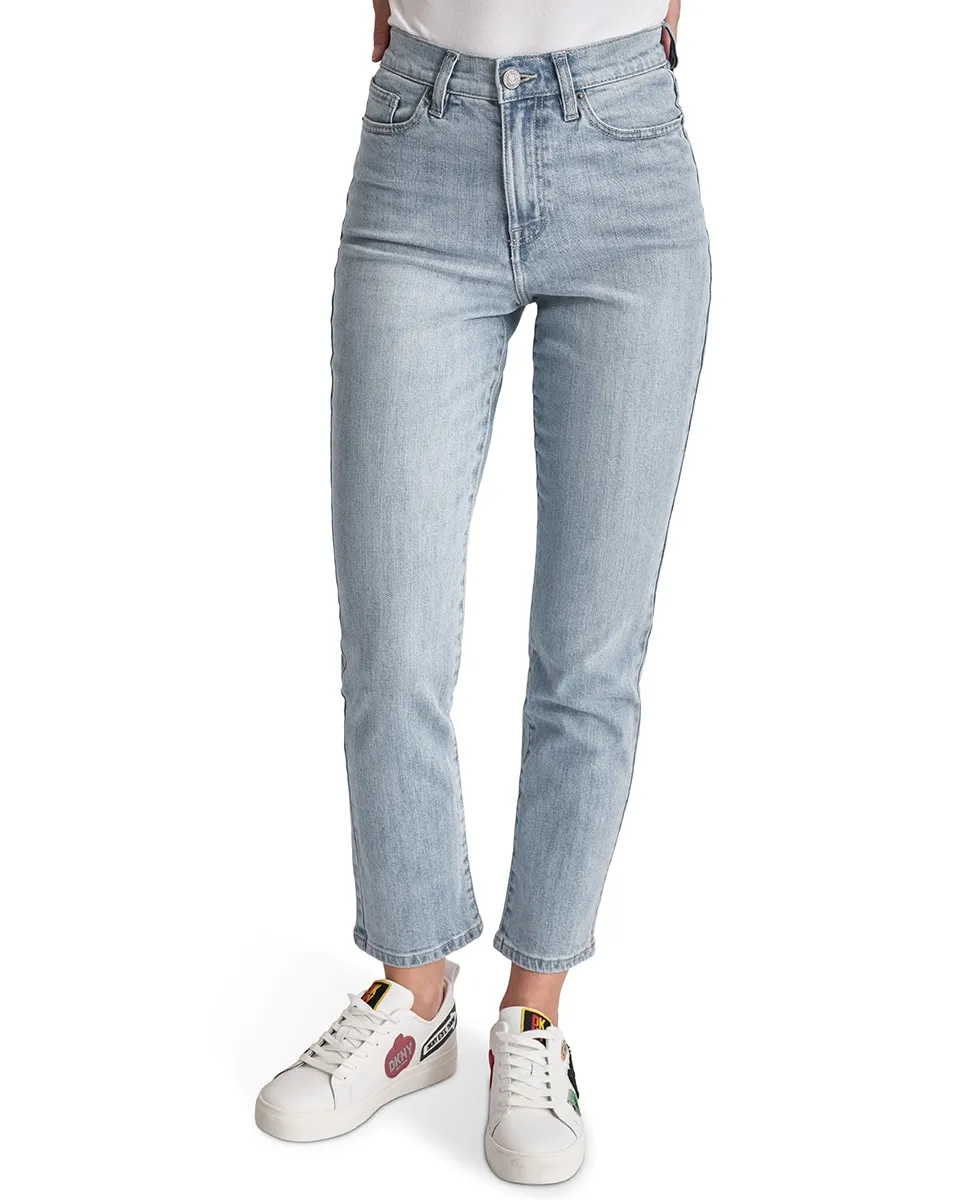 Женские джинсы Slim прямые с высокой талией Dkny Jeans, синий 
Женские джинсы Slim прямые с высокой талией Dkny Jeans, синий