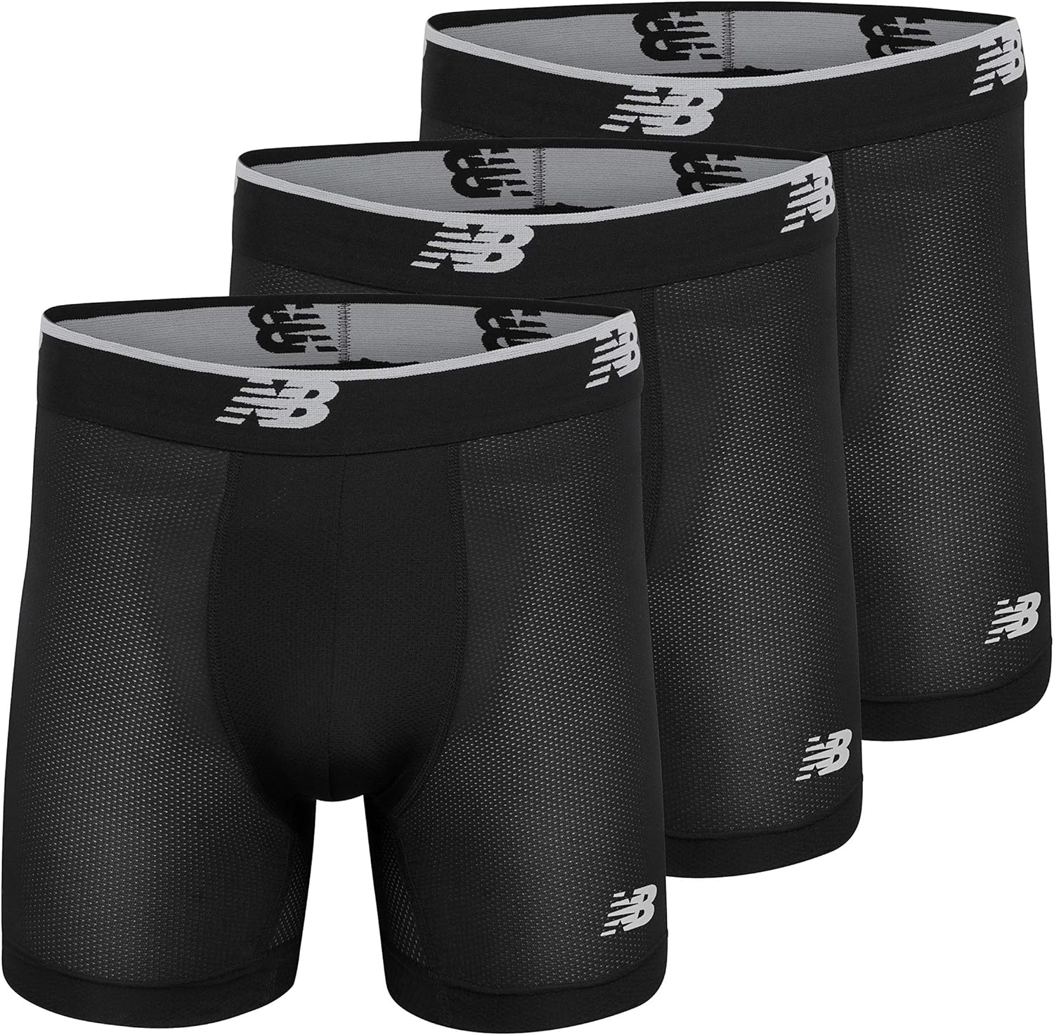 Мужские сетчатые трусы-боксеры New Balance No Fly 5 дюймов (4 шт.), Black/Black/Black
Мужские сетчатые трусы-боксеры New Balance No Fly 5 дюймов (4 шт.), Black/Black/Black