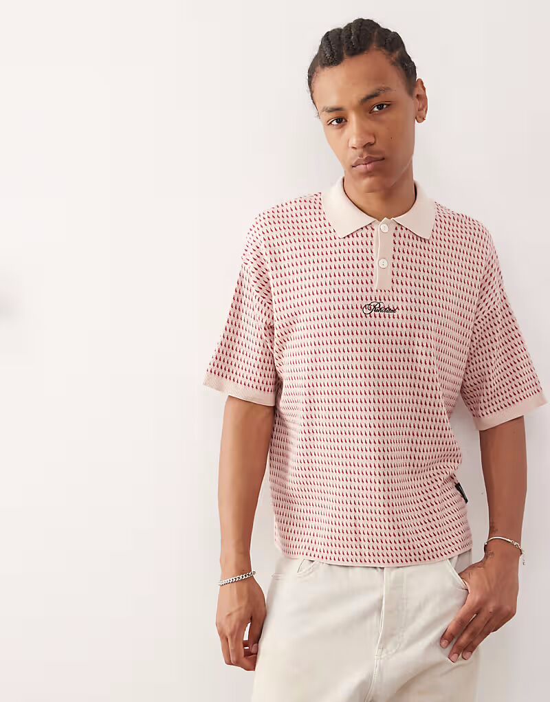 Трикотажное поло с короткими рукавами красного цвета Prohibited
Трикотажное поло с короткими рукавами красного цвета Prohibited