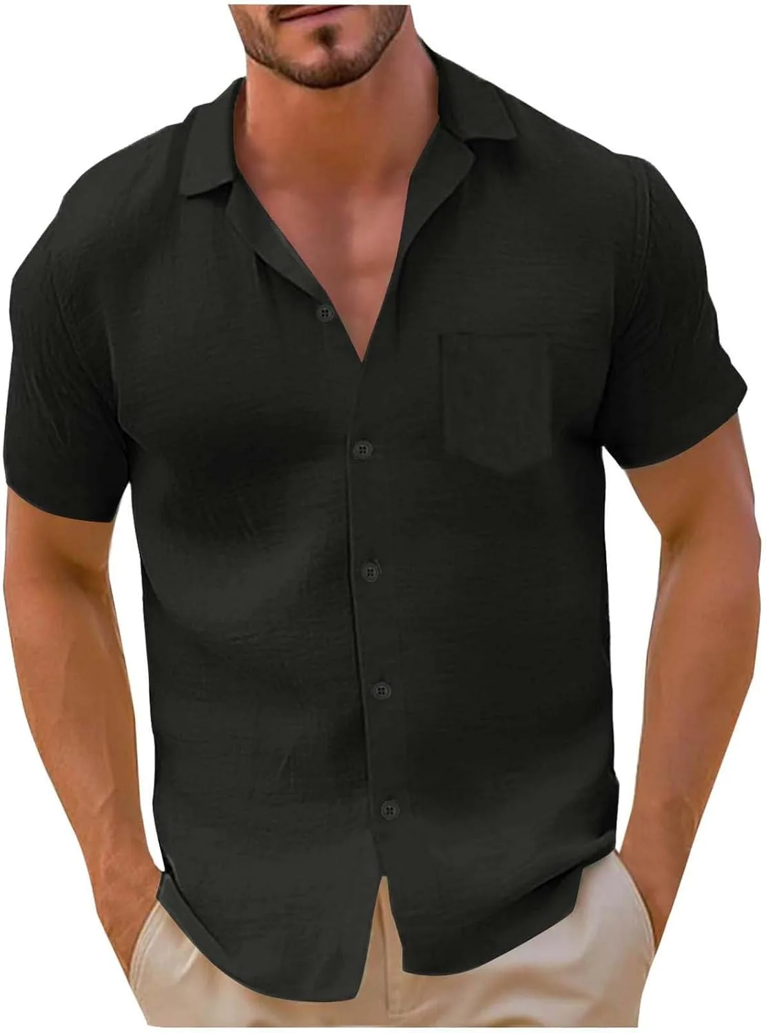 Мужская повседневная рубашка с коротким рукавом и карманом
Мужская повседневная рубашка с коротким рукавом и карманом