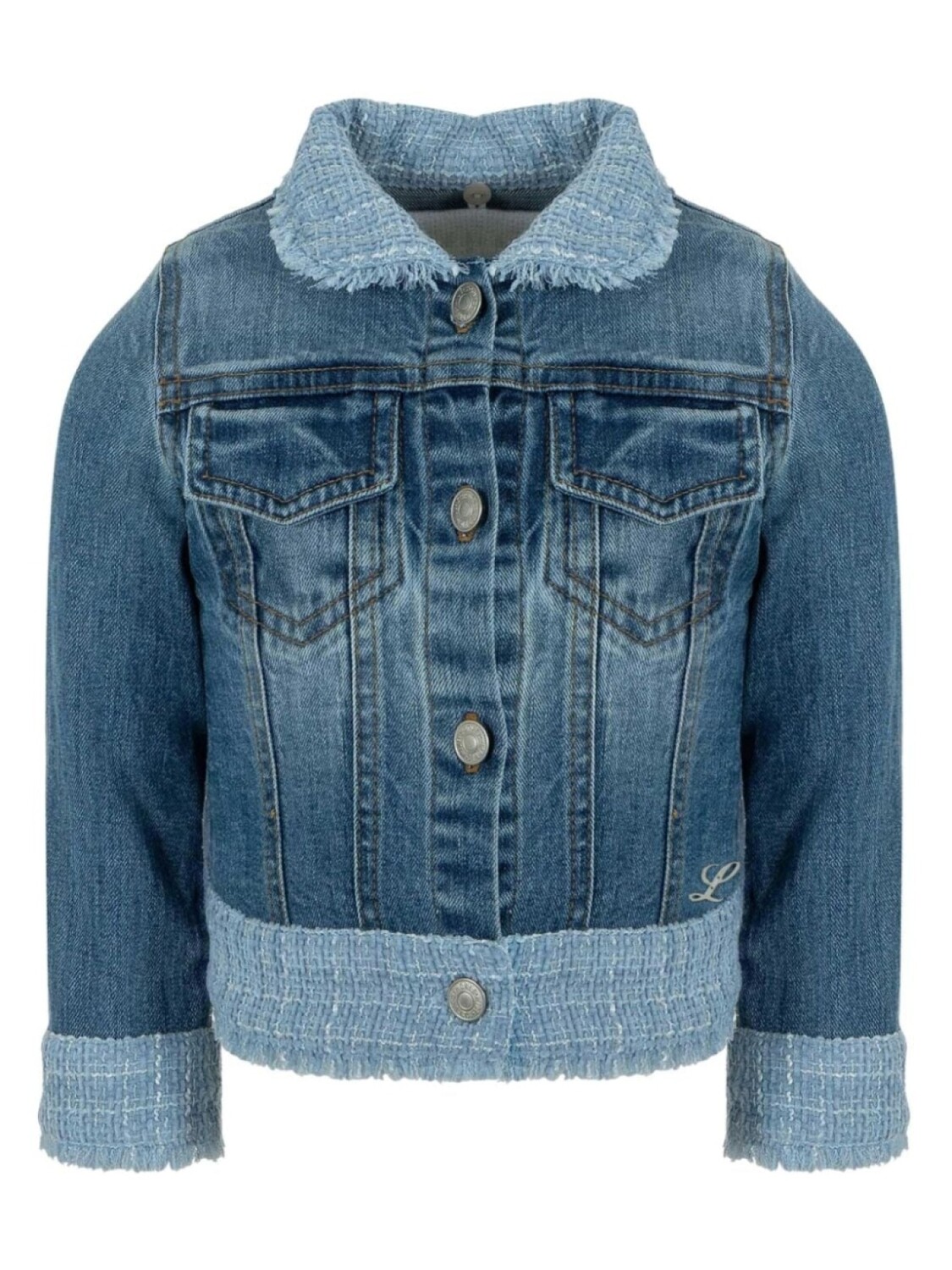 Lapin House джинсовая куртка с бахромой, синий 
Lapin House джинсовая куртка с бахромой, синий