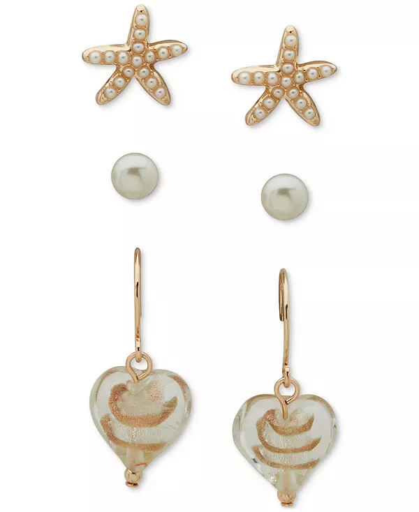 Комплект из 3 серег-гвоздиков и подвесок из искусственного жемчуга золотистого оттенка Lonna & Lilly, white/gold
Комплект из 3 серег-гвоздиков и подвесок из искусственного жемчуга золотистого оттенка Lonna & Lilly, white/gold