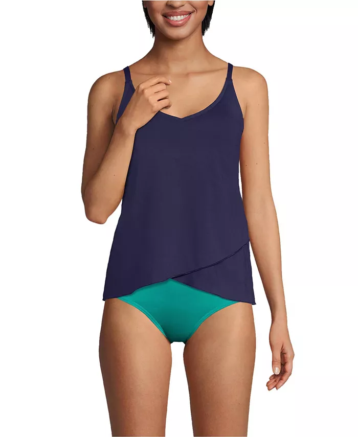 Женский топ-танкини с удлиненным лифом и тюльпанообразным подолом Lands' End, синий
Женский топ-танкини с удлиненным лифом и тюльпанообразным подолом Lands' End, синий