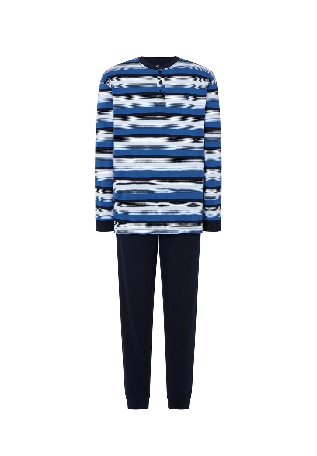 Мужская пижама длинная на пуговицах, вязанная в полоску, синяя El Búho NOCTURNO, синий
Мужская пижама длинная на пуговицах, вязанная в полоску, синяя El Búho NOCTURNO, синий