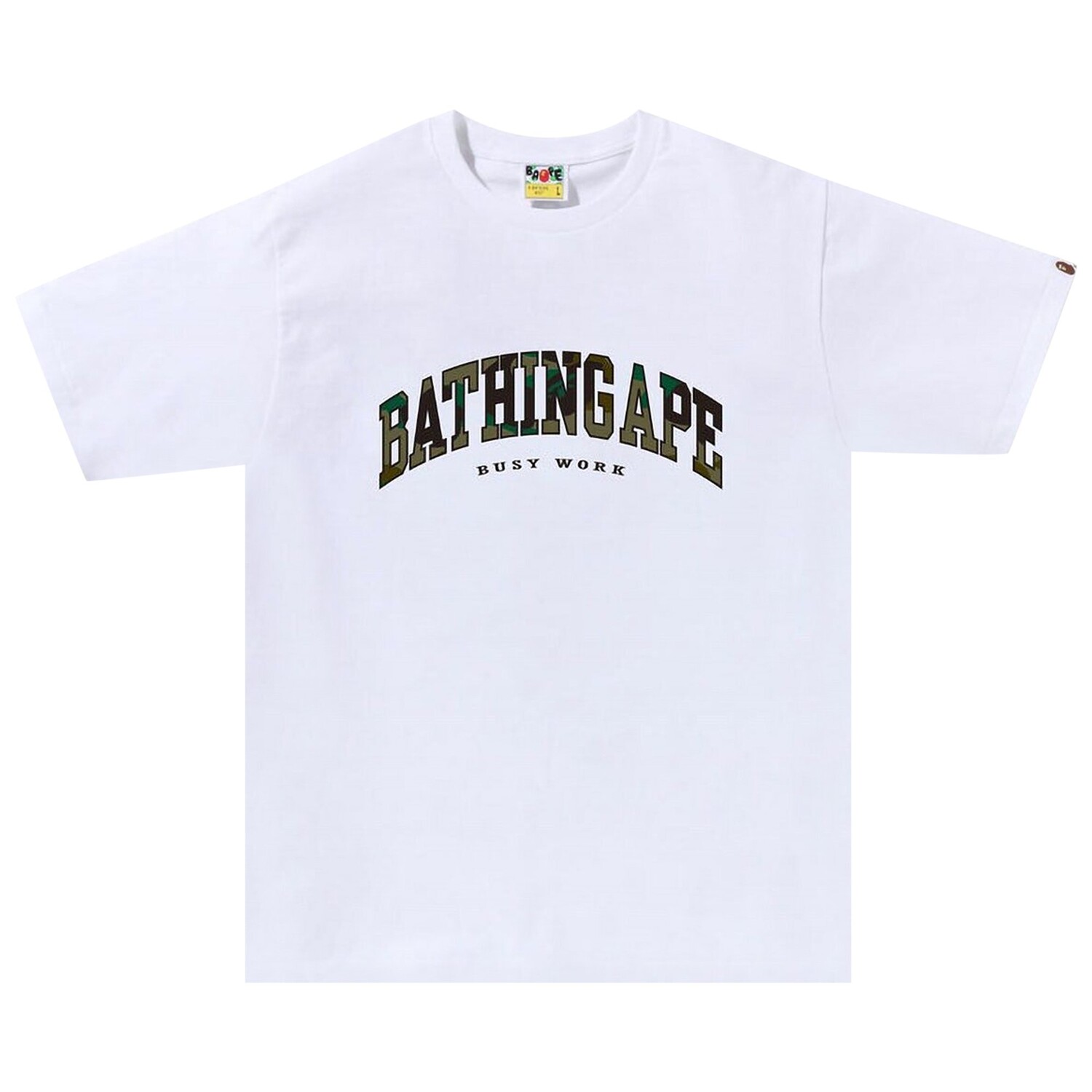 Футболка с логотипом BAPE 1st Camo, цвет Белый/Зеленый
Футболка с логотипом BAPE 1st Camo, цвет Белый/Зеленый