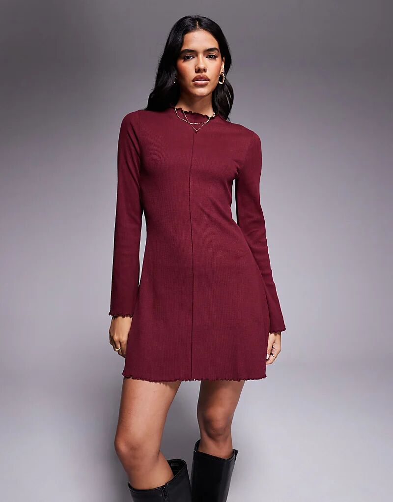 Мини-платье ASOS DESIGN с длинными рукавами и салатовым подолом в рубчик, бордового цвета
Мини-платье ASOS DESIGN с длинными рукавами и салатовым подолом в рубчик, бордового цвета