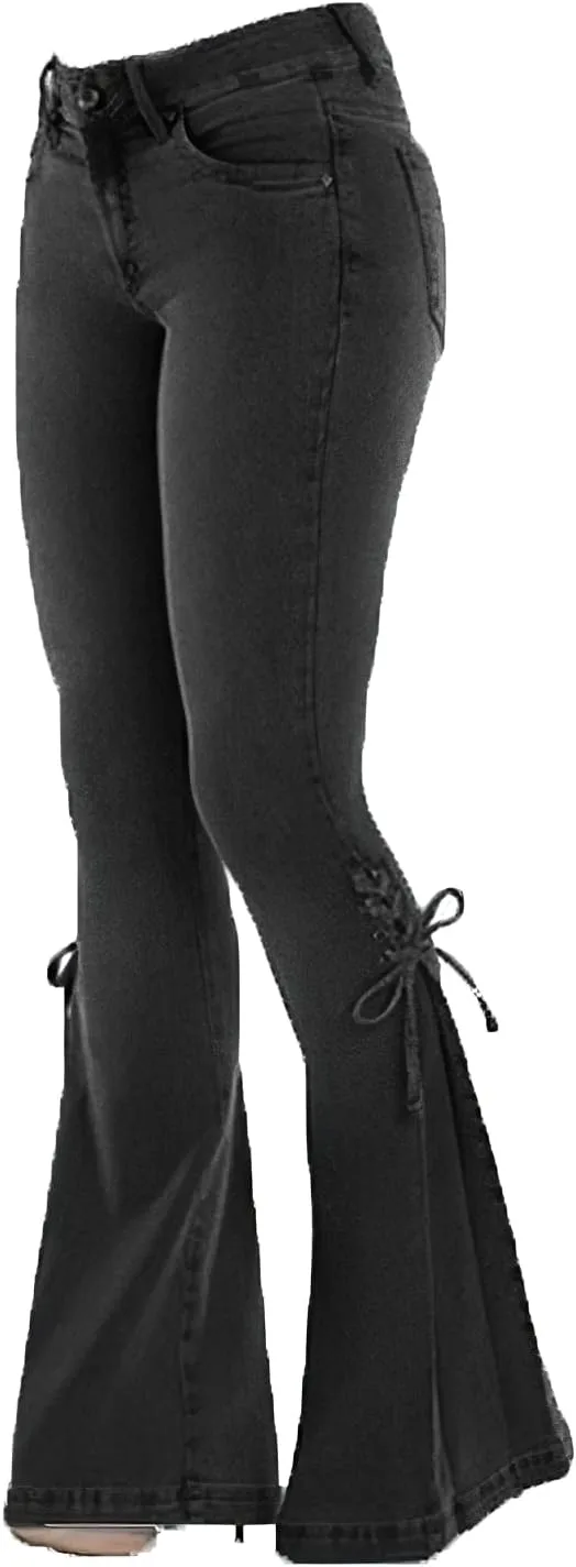 Женские джинсы plus size bell bottom с высокой посадкой и шнуровкой
Женские джинсы plus size bell bottom с высокой посадкой и шнуровкой