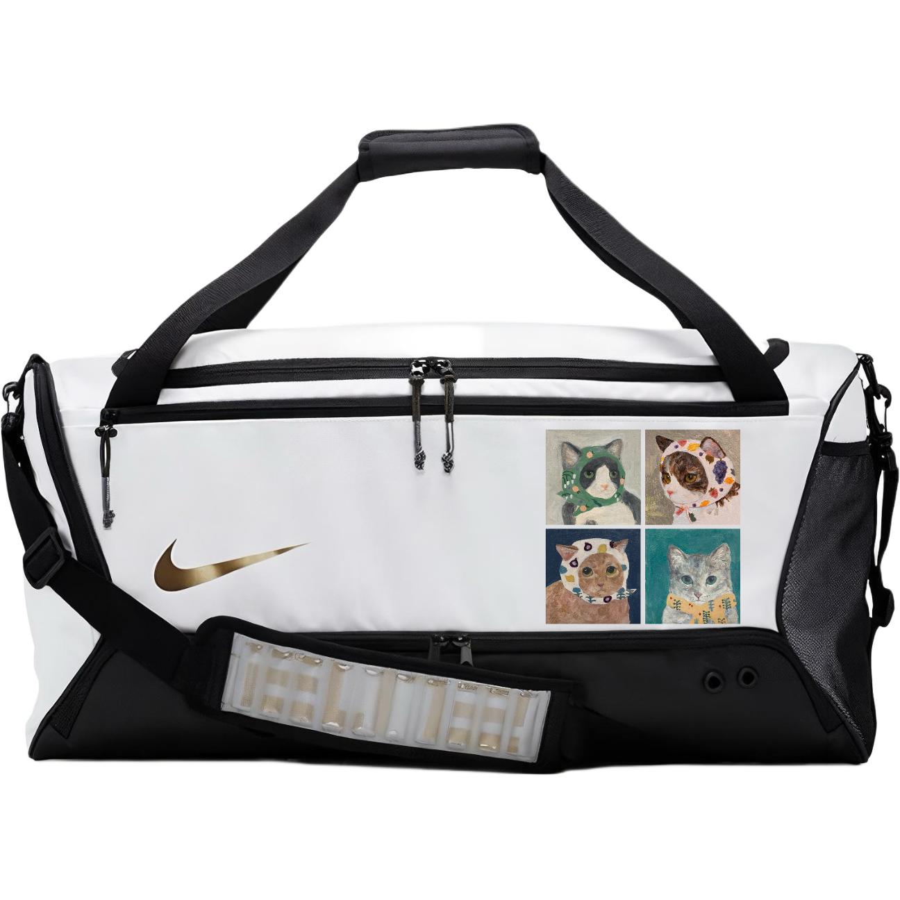 Nike Тканевая дорожная сумка унисекс переливающаяся черно-белая, Oil painting cats
Nike Тканевая дорожная сумка унисекс переливающаяся черно-белая, Oil painting cats