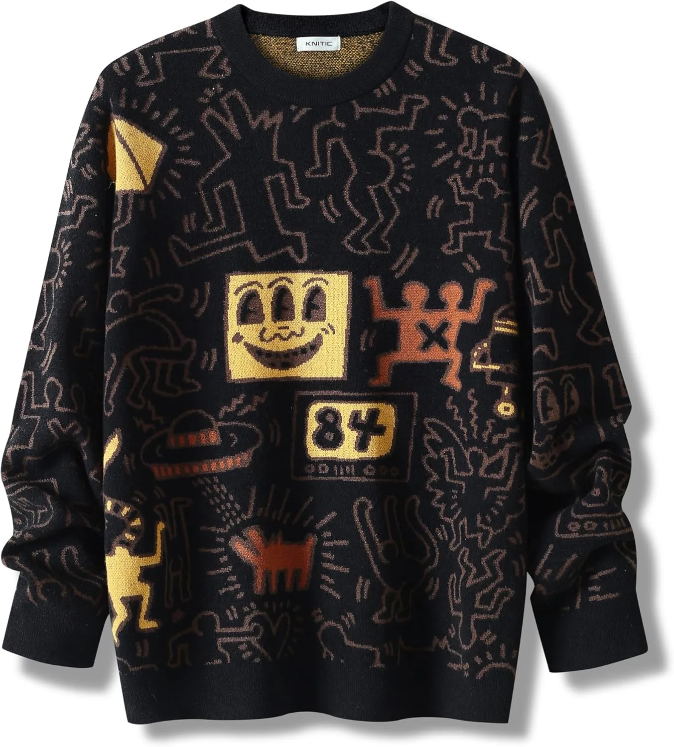 Мужской свитер с принтом граффити, винтажный, оверсайз KNITIC
Мужской свитер с принтом граффити, винтажный, оверсайз KNITIC