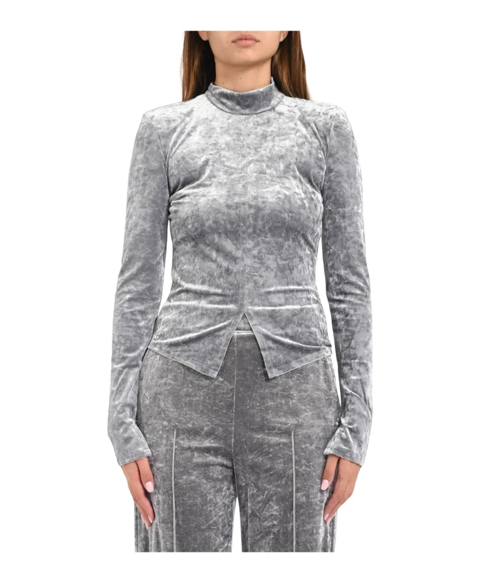 Блузка с высоким воротником Patrizia Pepe, серый
Блузка с высоким воротником Patrizia Pepe, серый