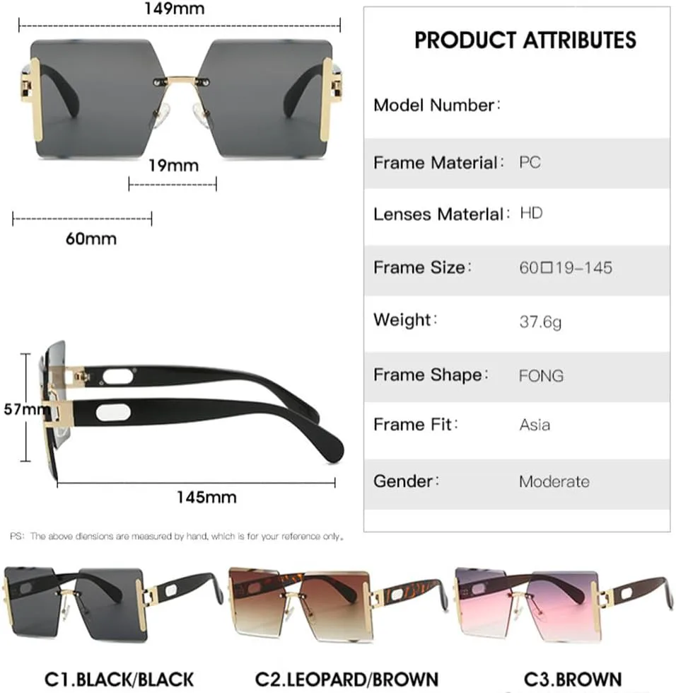 Большие солнцезащитные очки без оправы для женщин и мужчин. Модные солнцезащитные очки в винтажном стиле, розовые, с защитой от УФ-излучения UV400 MTZJH, Gray Pink
Большие солнцезащитные очки без оправы для женщин и мужчин. Модные солнцезащитные очки в винтажном стиле, розовые, с защитой от УФ-излучения UV400 MTZJH, Gray Pink